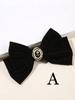 New Black Velvet Bow Hair Pins Elegant Fabric Alloy Roses Hair Clips for Women Fashion Ponytail Barrette Heawear Accessories