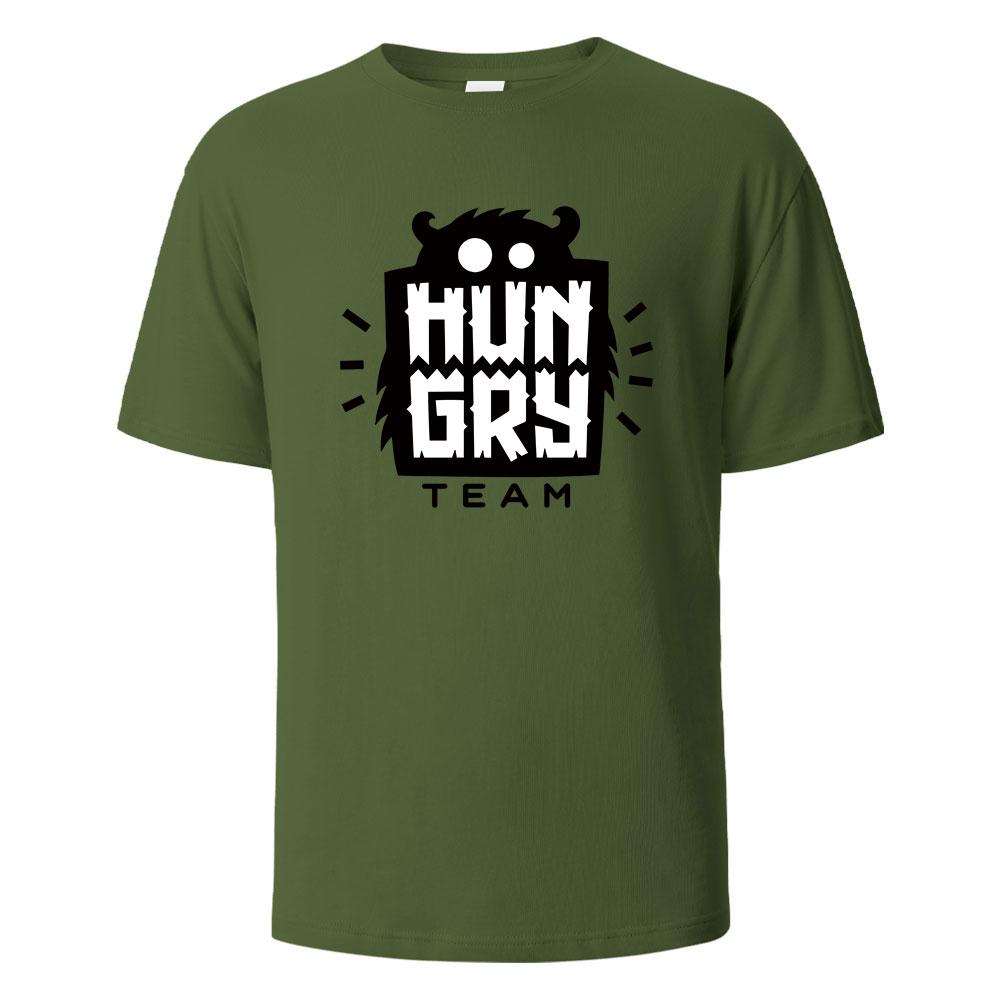 Funny HipHop Hungry Printing Tshirt For Men Wowen 100 Cotton Summer Breathable Tops Oneck Oversize Basic Tees Mens Clothing