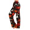 Women's Halloween Print Elastic Waist Drawstring Pajama Pants for Casual and Sleepwear