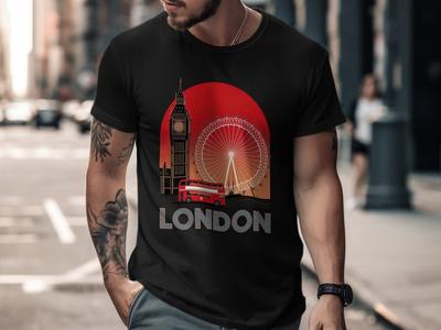 London UK Sunset - Unisex Softstyle UK Sunset UK London T-Shirt Londoner Shirt Gift