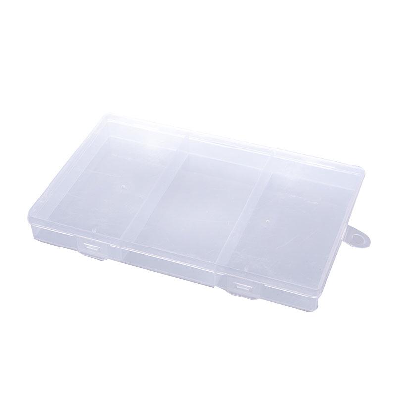 Transparent Plastic 3-Compartment Storage Box for Sewing, Electronics, Fishing, Jewelry, and Accessories