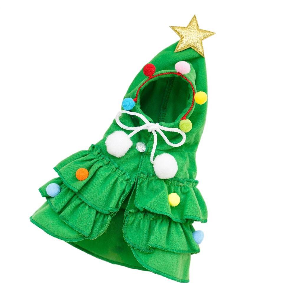 Colorful Pet Cape Santa Tree Costume Puppy Coat Trendy Christmas Dog Cloak