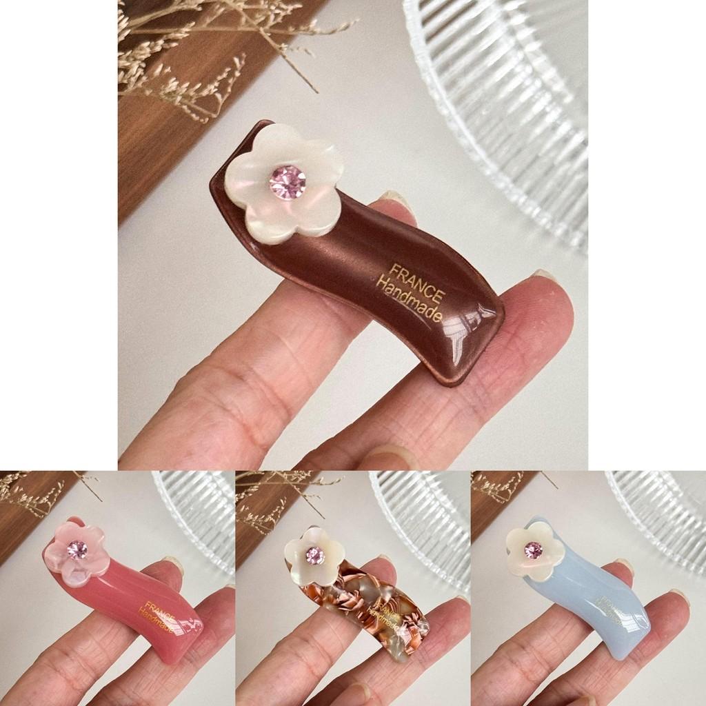 Pattern Contemporary Floral Hair Claw Clip Highend Acetate Material With Elegant Rhinestones Perfect For Women