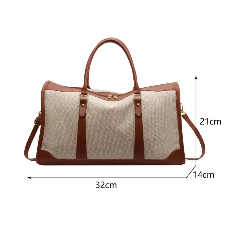 

Women Travel Storage Handbag Vintage Fitness Luggage Bag Single Shoulder Crossbody Bag Large Nylon PU Leather Bag Handbags