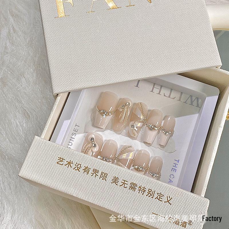 

2025 Blue Brown Plaid Teddy Bear Nail Art: Handmade Press-On Nails for a Cool and Cute Autumn/Winter Look