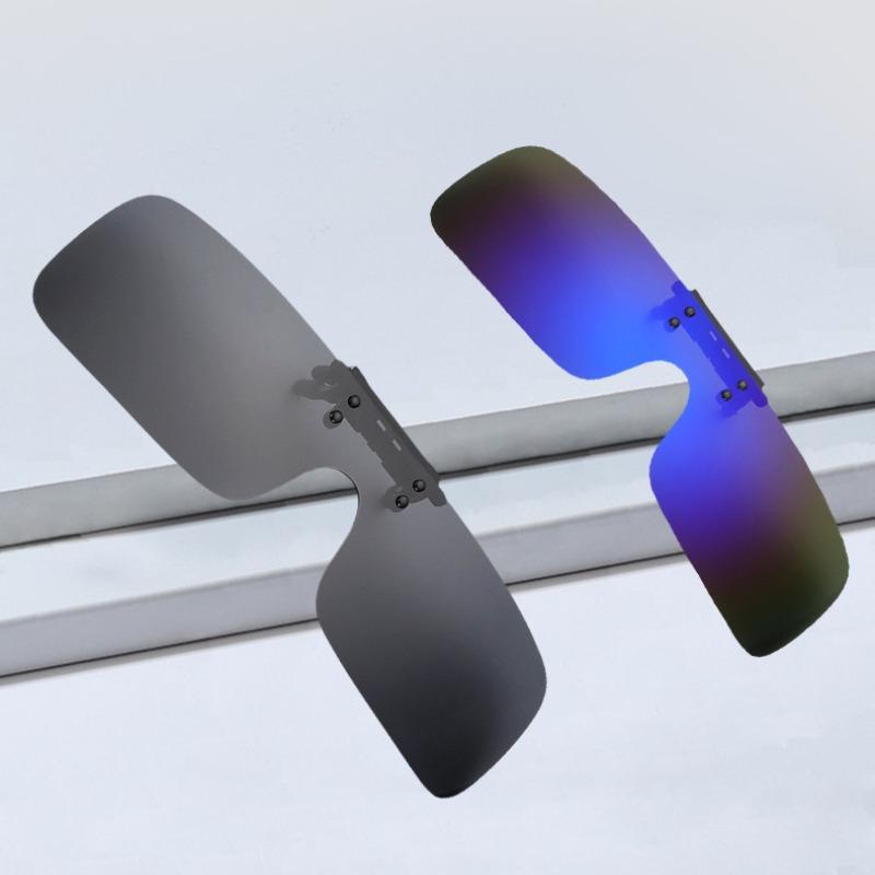 Nicht polarisierte Flip-Up Quadratische Clip-on Herren Damen Sonnenbrille Integration Nachtfahrt Outdoor-Sport Brille