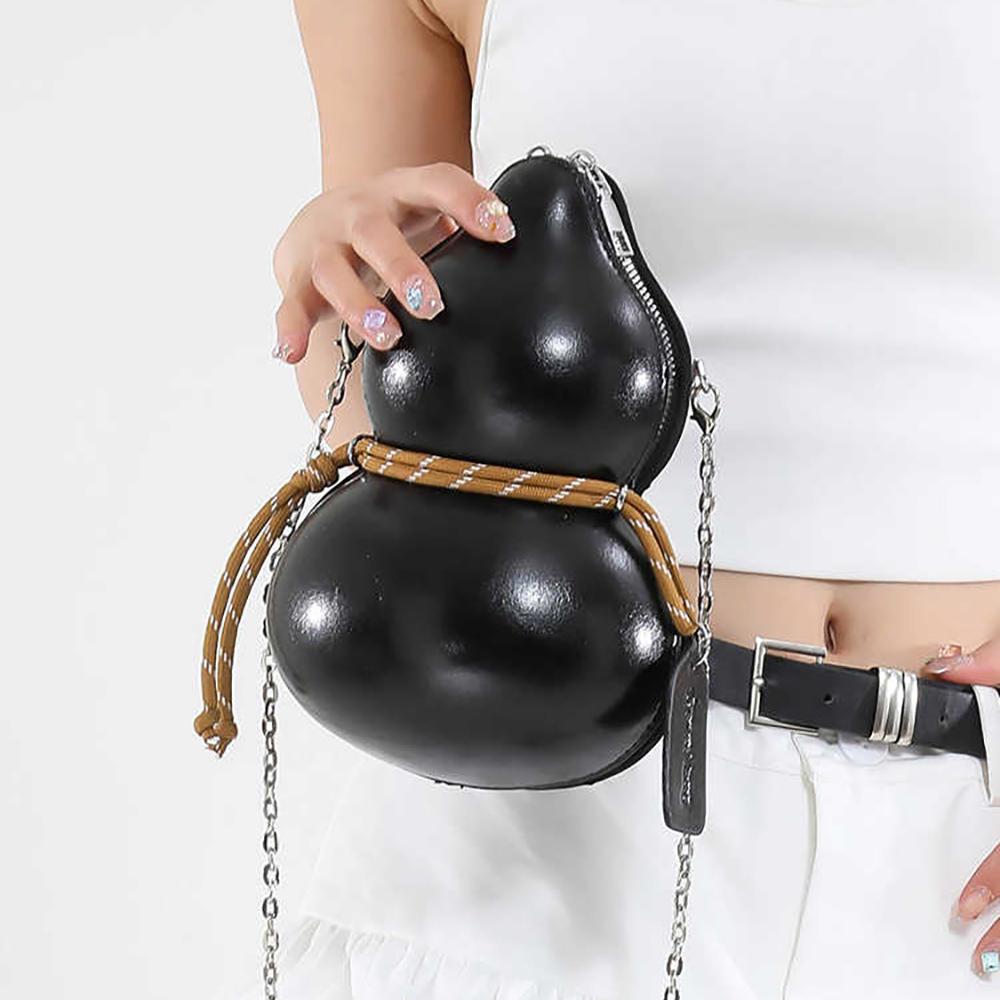 Kreatives Design Kürbisform Tasche Damen Personalisierte Modeketten Einzelne Schultertasche 2026 Neu Weinrot Kleine Umhängetaschen
