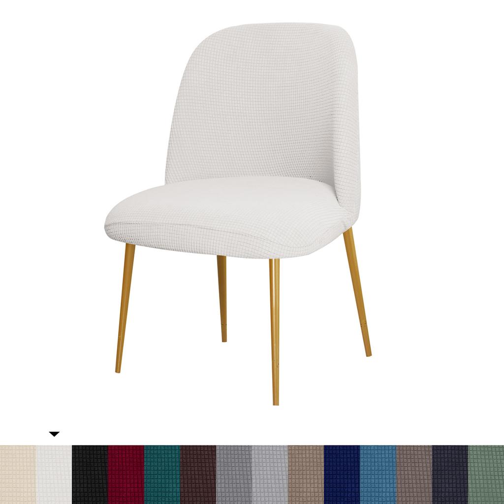 Curved Armless Chair Cover Slipcover Dining Chair Cover, Reusable Wingback Side Chair Slipcovers Covers Modern Chair Seat Slipcover Washable