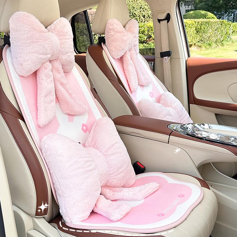 Bowknot Car Headrest & Lumbar Support Pillow - Universal, Comfortable, Stylish, Four-Season Neck and Back Support
