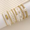 Vintage Punk CCB Bead String Elegant Irregular Imitation Zircon Bracelet Multi-layer Stacked Bracelet Women's Daily Party Zircon