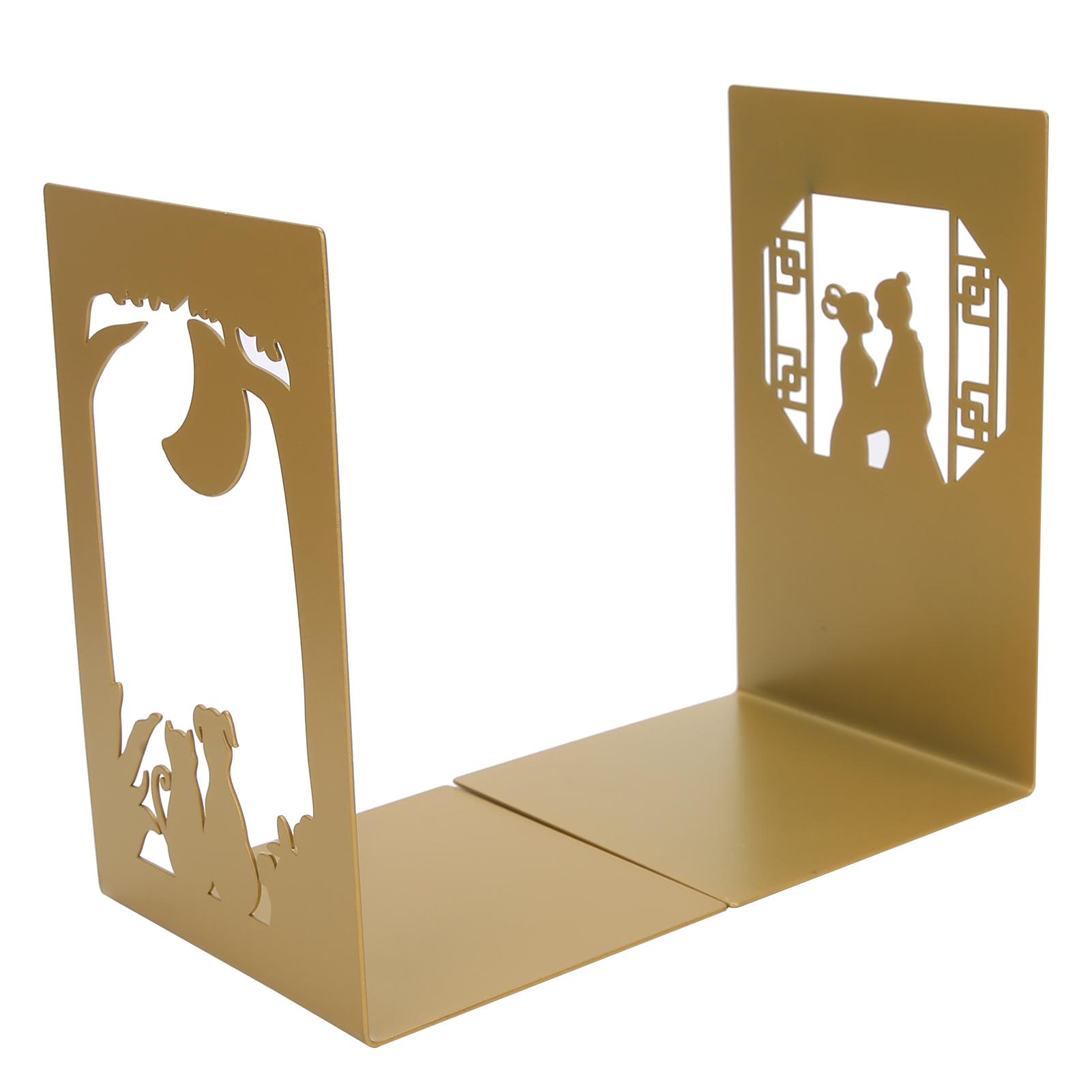 

Metal Book Divider Thicken AntiSlip Bookend Desktop Organize Bookshelf Craft Collection(MeetMoon )