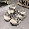 Super fire flat bottom women's sneakers women 2025 summer new Korean version of Xiaoxiangfeng student Internet celebrity Velcro sandals