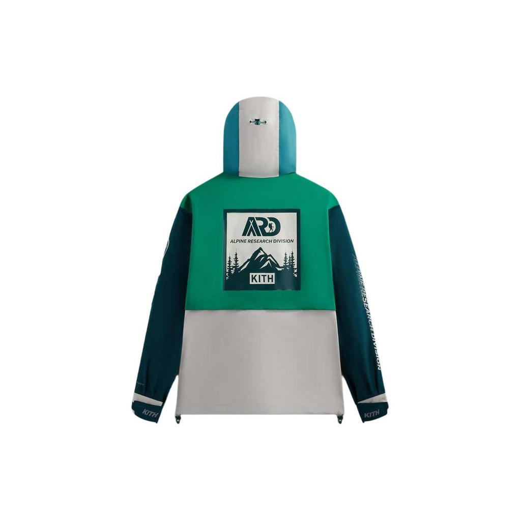 KITH x Columbia Colorblock Casual Hooded Zip-Up Long Sleeve Jacket Men Jackets Waterfall 2103971-340