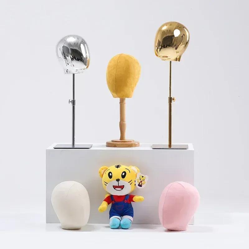 Gold Chrome Kid Model Head for Hat Display in Clothing Stores