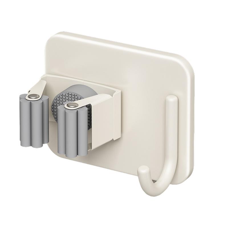 Mop Wall Hanging Clip Hook No Punching Hanging Broom Mop Rack Bathroom Toilet Door Storage Fixed Shelf