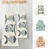 Creative Fish Conch Printed Kitchen Aprons for Women Men Home Cooking Baking Accessories Apron Adult Kids Sleeveless Apron