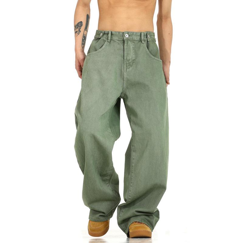 Herren High Street Trend: Amerikanische Retro-Jeans mit geradem Bein und Drapierung