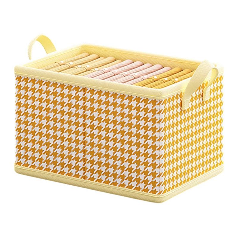 

JJTZ 40x27x21cm Folding Cloth Organizer Pattern Design Washable Storage Box with PP Board B