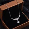 Exquisite Lightweight Flower & Wheat Ear Necklace - Moissanite Pendant Jewelry Gift for Girlfriend or Best Friend