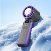 1PC High-speed Handheld Fan Ice Compress Cooling Small  Outdoor Portable Foldable Small Neck Fan Digital Display Stepless Speed Regulation