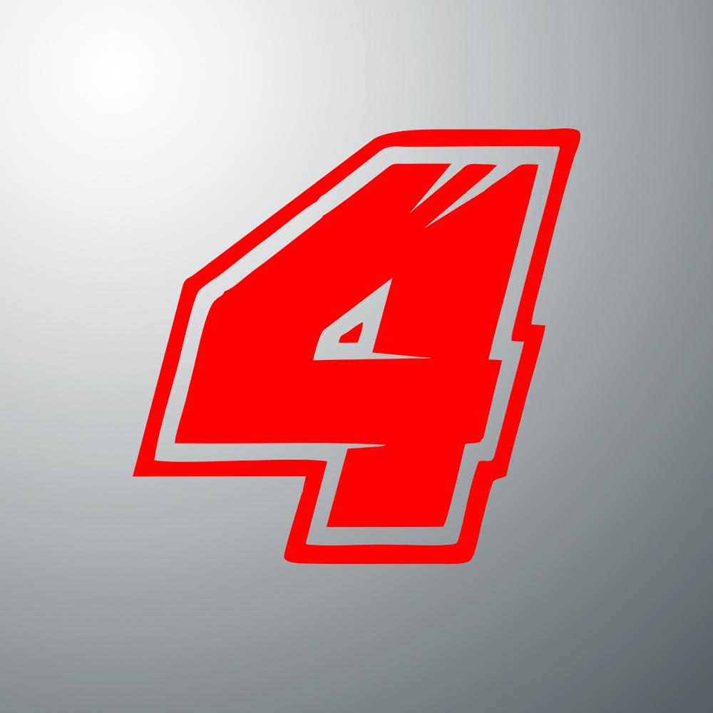 Universal Red Number Motorcycle Sticker, Durable Self-adhesive Vinyl Decal for Fairing Fender Helmet and Scooter Decoration