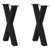 VidaXL Dining Table Legs In X-Shape, 2 Pieces, Black, 50 X (72-73) Cm, Steel 4012968