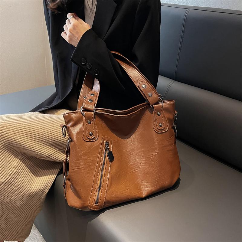 Geantă de mână minimalistă pentru femei cu capacitate mare, geantă de umăr la modă, geantă tote simplă și casual, potrivită pentru utilizarea zilnică și cumpărături