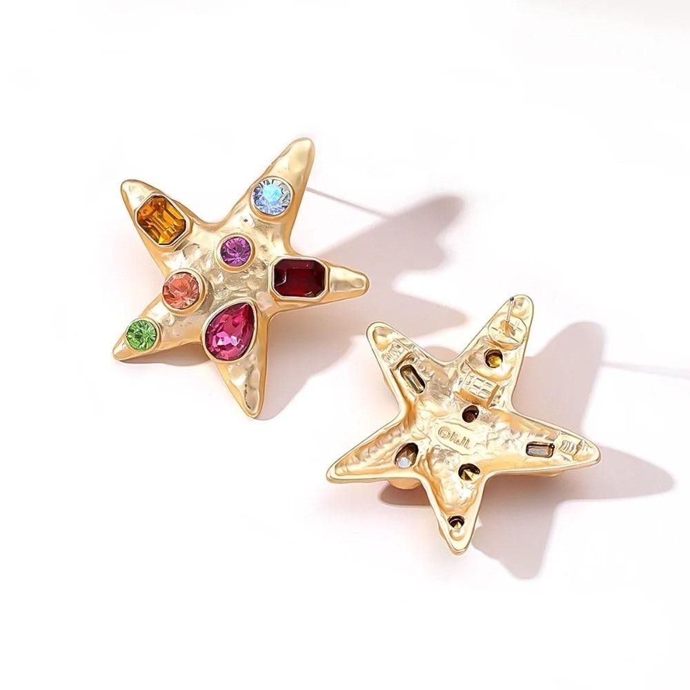 Colorful Starfish Stud Earrings Luxury Drop Earrings Trendy Dangle Earrings for Women