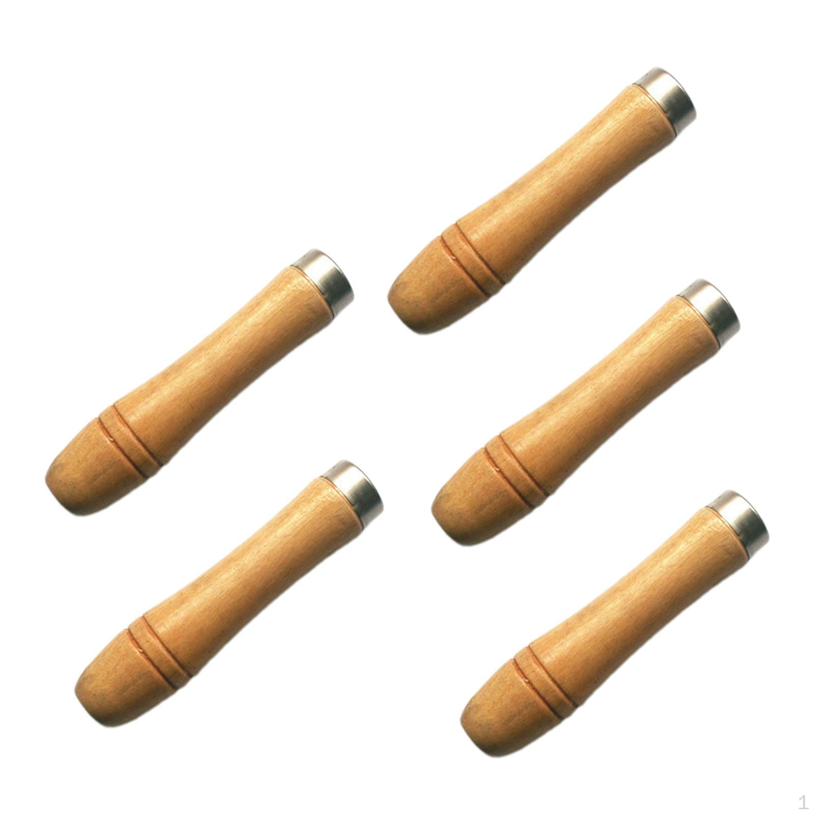 

5 шт., деревянная ручка для напильника, режущий инструмент, ремонт гаража, ремесло с металлическим кольцом, твердая древесина Small