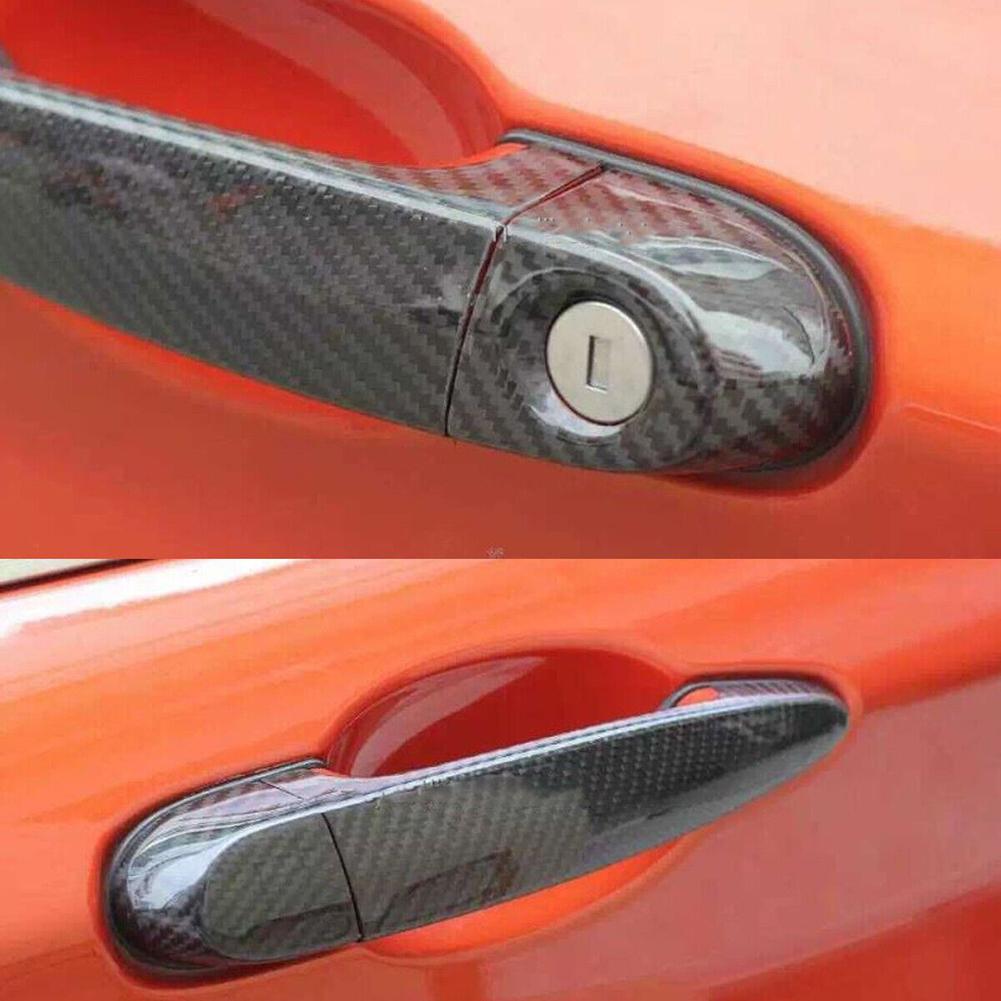 4pcs Carbon Chrome Car Door Handle Cover Trim Sticker Styling Auto Accessories For BMW E87 E90 E91 E92 E93 F30 X1 X2 X3 X4 X6