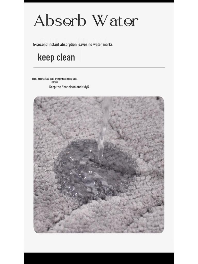 Cross-Border Leaf Flocked Bathroom Mat: High-Low Pile, Absorbent, Non-Slip, Quick-Drying Toilet Entrance Foot Pad.