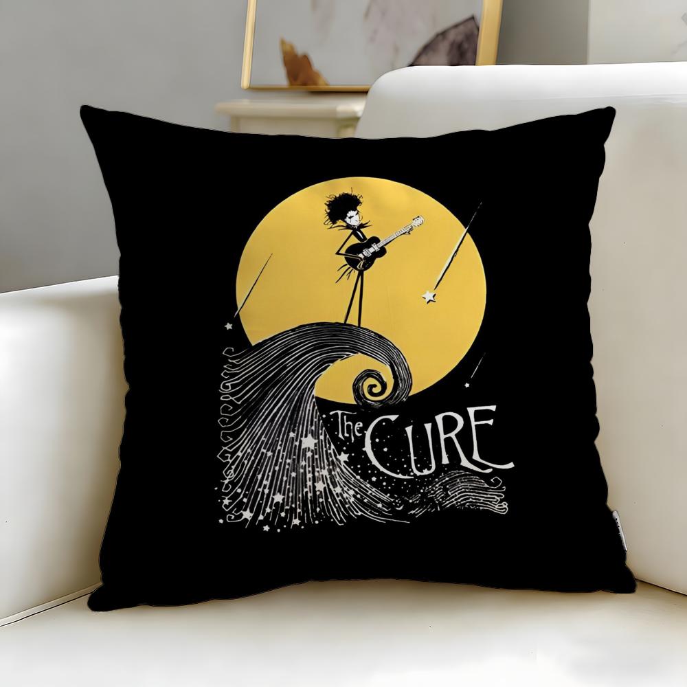 classic band The Cure Cushion Cover Soft  EasyWash Pillow Case  Versatile for Couch Bed Travel and Office