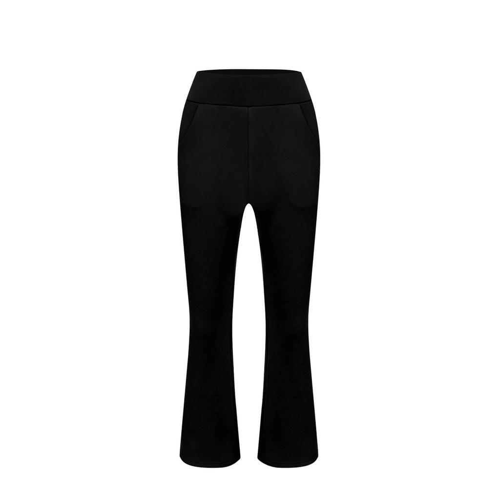 Amazon cross-border European and American large-size autumn and winter velvet micro-flared pants women's clothing hip-lifting and thin high-waisted