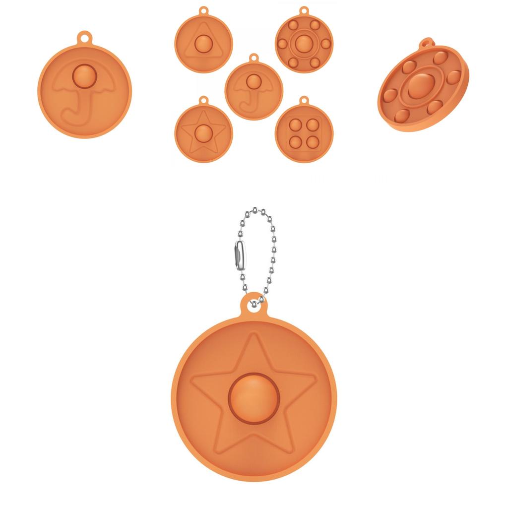Squid Game Pop It Simple Dimple Push Bubble Keychain Pendant Fidget Toy For Stress Relief Fun