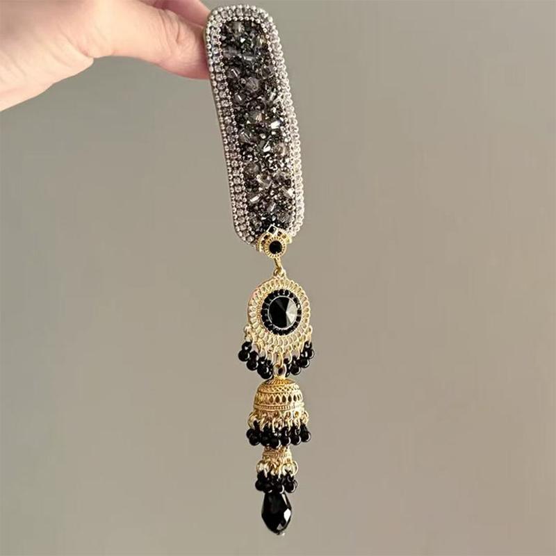 Barrette à cheveux à pampille papillon violet classique Élégant bandeau de cheveux de style ethnique Coiffe Rétro Style chinois Pince latérale Fête