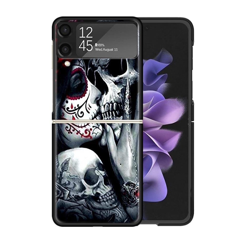Catrina Mooie Roos Meisje Schedel Hoesjes Voor Samsung Galaxy Z Flip 4 5 6 7 3 Z Flip7 Flip6 Flip4 Flip5 Flip3 5G Hard Schokbestendig F