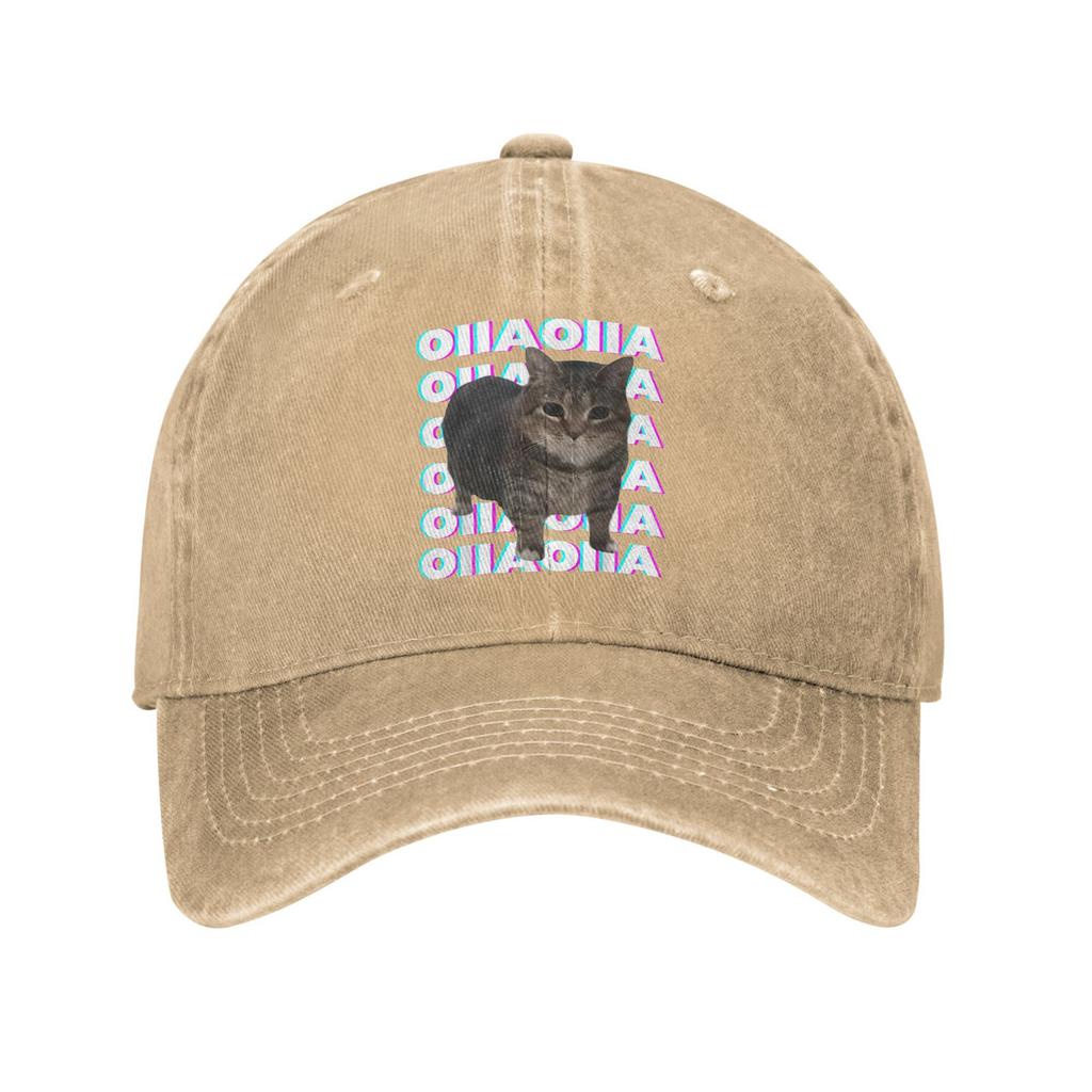 OIIA OIIA Spinning Cat Meme Glitch Disco Unisex Baseball Caps Funny Distressed Washed Hat Outdoor Unstructured Soft Snapback Cap