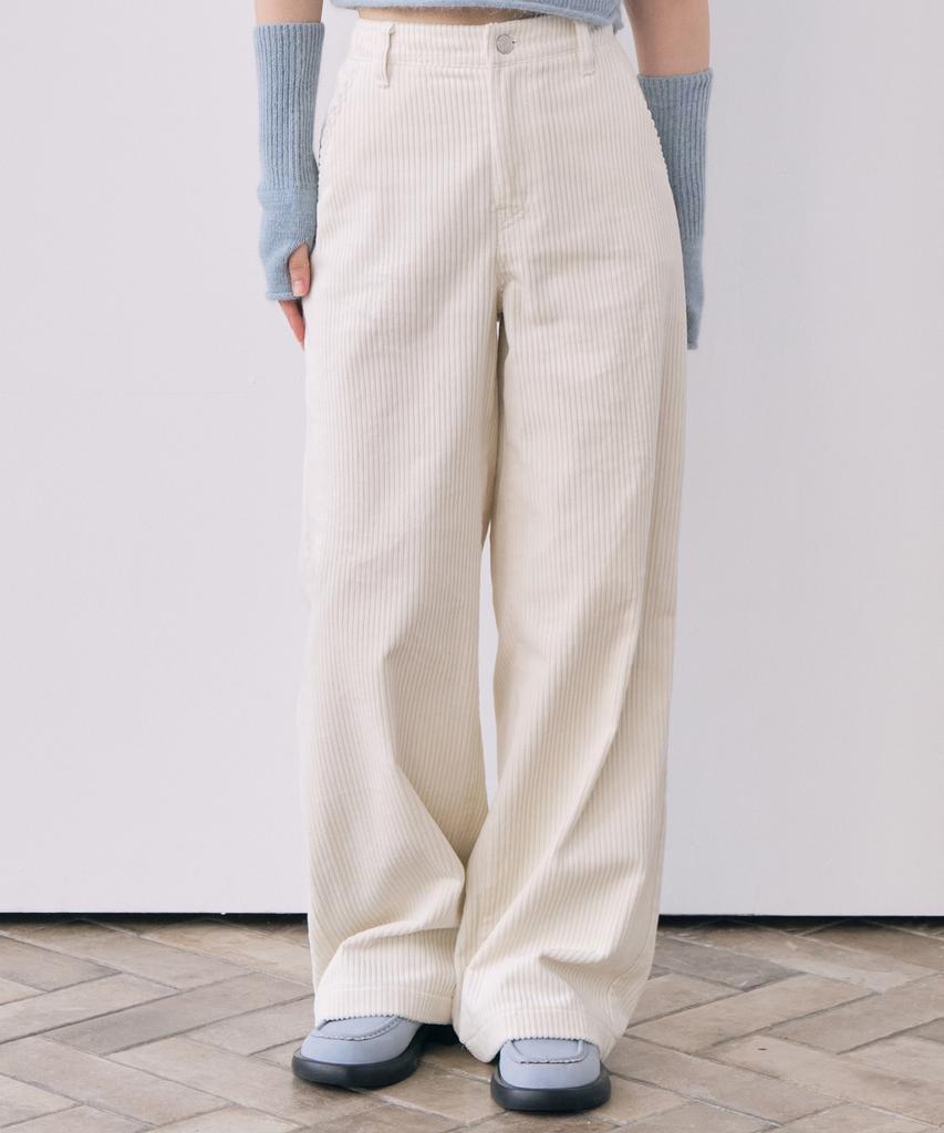 COVERNAT WOMAN Corduroy Wide Pants Ivory