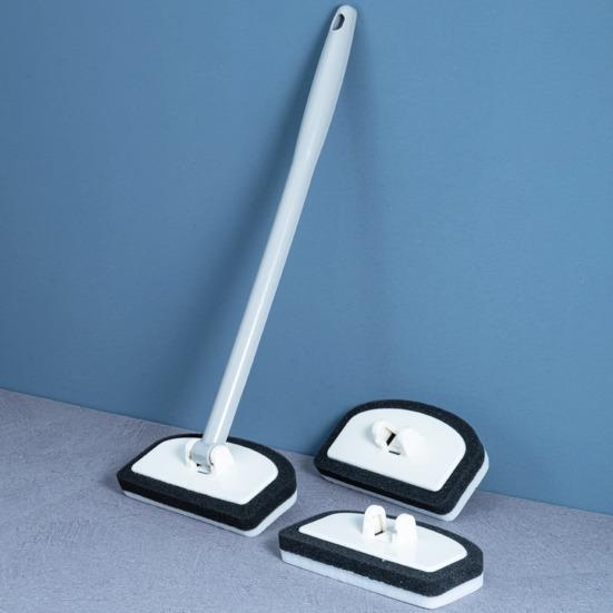 Bathroom Wall Cleaning Brush with 180 Degrees Rotating Head Long Handle Multi-purpose Grout Floor Tile Tub Shower Scrubber with Stiff Bristles