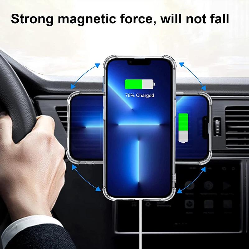 Magnetic Plate Ring For Magsafe Wireless Charger Iron Sheet Sticker Magnet Car Phone Holder For Apple iPhone 14 13 12 Xiaomi