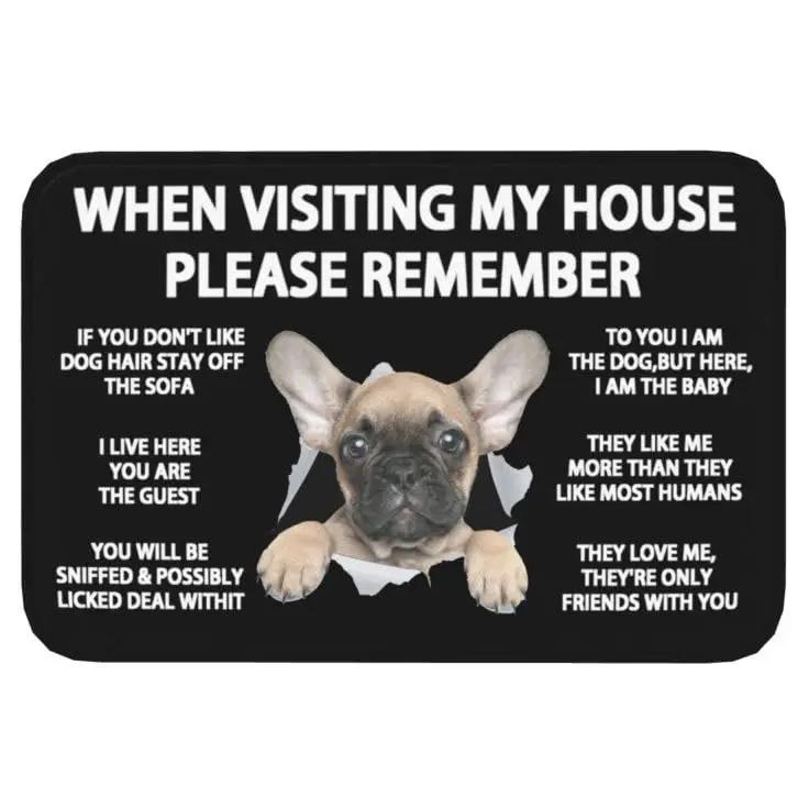 

Pet Doormat When Visiting My House Please Remember Dog Doormat Indoor Non Slip Welcome Washable Entrance Mat Home Decor 40X60CM