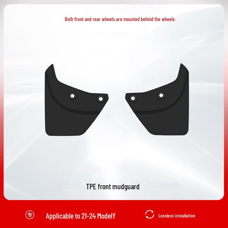 

Tesla Model Y/3 Mudguards: Punch-Free TPE Front & Rear Wheel Flaps.