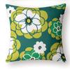Bedroom Living Room Sofa Home Decor Cushion Cover Green White Geometric Pattern Petal Pillowcase