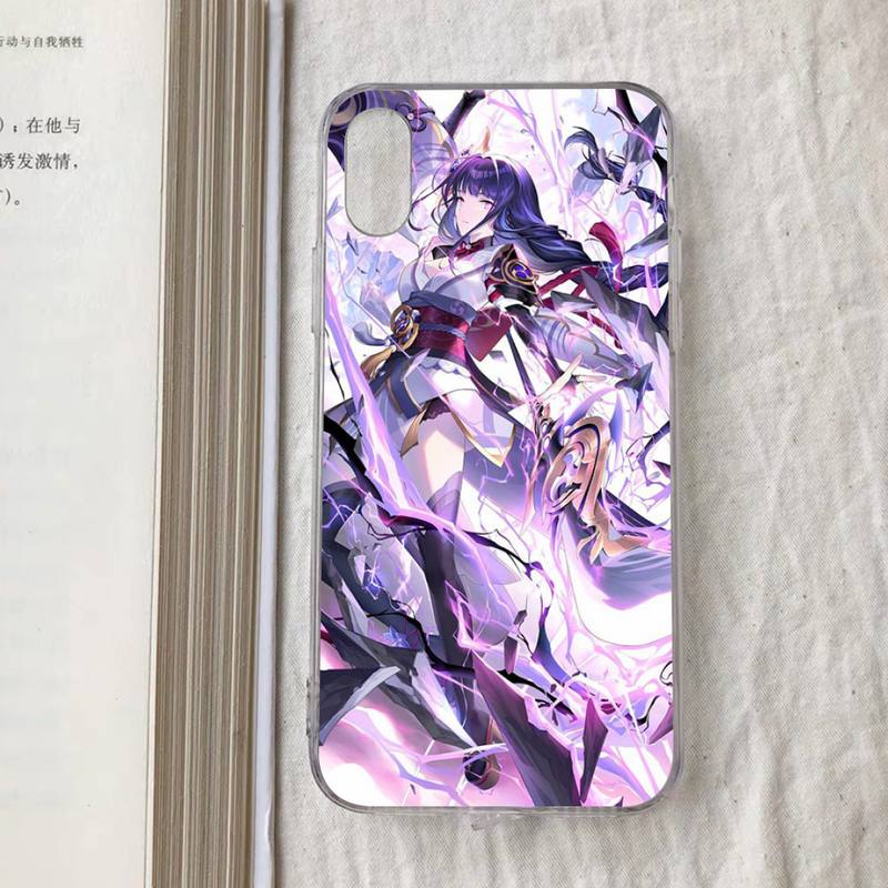 Genshin Impact Raiden Shogun Phone Case for iPhone 11 12 13 Mini Pro Max 8 7 6 6S Plus X 5 S SE 2020 XR XS 10 case