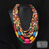 Vintage wooden necklace wind bohemian long personalized multi-layer sweater chain performance accessories women