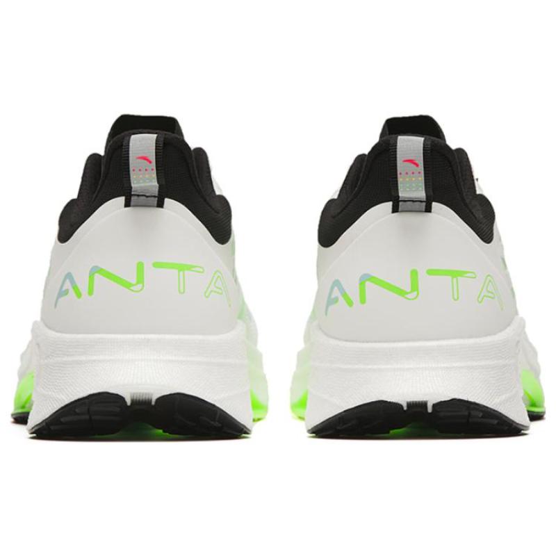 Anta MACH 3.0 Shock Absorbers Slip Resistant Abrasion Resistant Low top Casual Running Shoes Men's White Green Sneakers 112325583-5