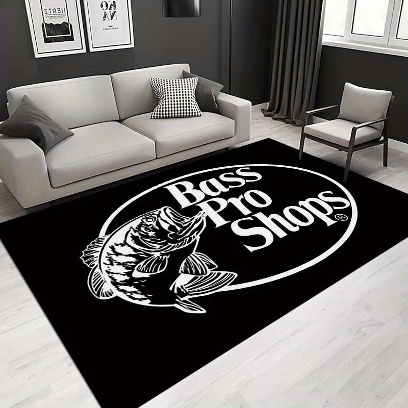 Fishing B-Bass Pro Pattern Living Room Bedroom Carpet Bedside Bathroom Floor Mat 15 Size Custon Pattern Area Rug Room Club Decor