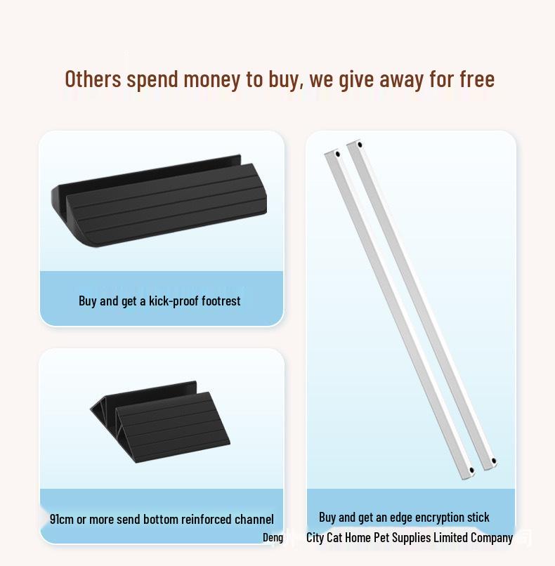Cat Door Barrier: Auto-Close Pet Gate for Indoor, Balcony, or Stairway - No Drilling Needed