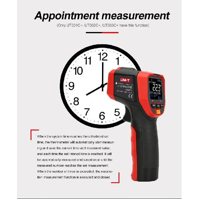 UNI-T UT301A+ UT301C+ Infrared Thermometer Digital Measure Temperature Non-contact Circle Laser Thermometer Temperature Gun