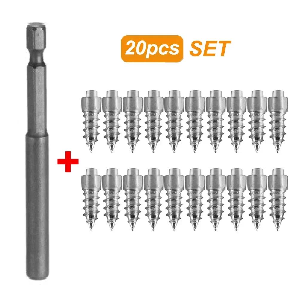 Winter Anti-Slip Screws Nails with Tools Universal Auto Motorcycle Bike Shoe Anti Skid Snow Spikes Studs Screws Accessories